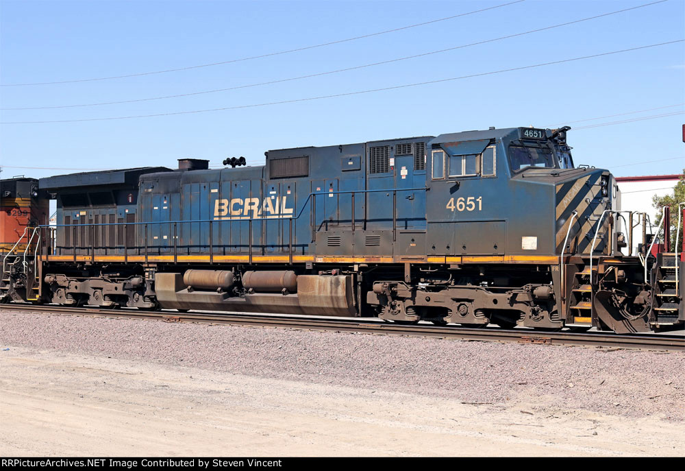 BC Rail C44-9W BCOL #4651 on train for Penny-Newman (grain)